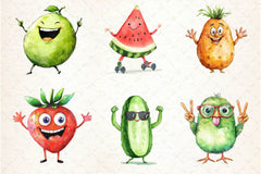 Funny Fruits Vegetables Clipart Bundle 2 - CraftNest - Digital Crafting and Art