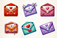 Valentine Crochet Envelopes Clipart Bundle 2 - CraftNest - Digital Crafting and Art