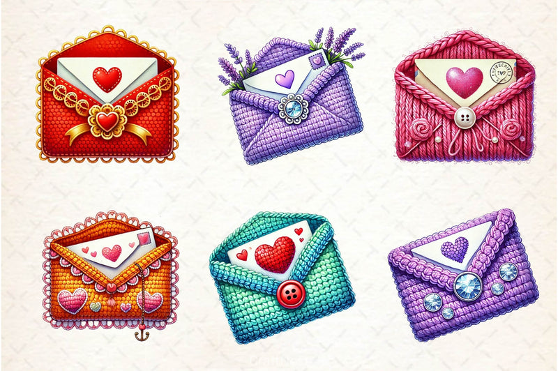 Valentine Crochet Envelopes Clipart Bundle 2 - CraftNest - Digital Crafting and Art