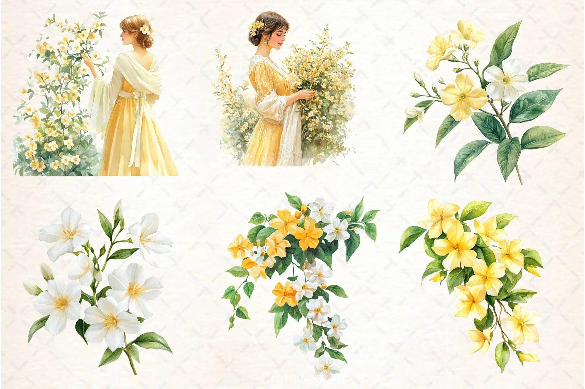 Spring Jasmine Flower Clipart Bundle - CraftNest - Digital Crafting and Art