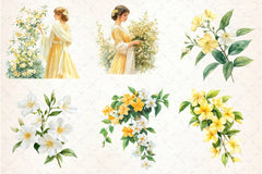 Spring Jasmine Flower Clipart Bundle - CraftNest - Digital Crafting and Art