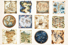 Old Maps Designs Clipart Bundle 2 - CraftNest - Digital Crafting and Art