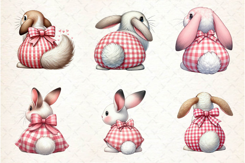 Cute Bunny Butt Clipart Bundle - CraftNest - Digital Crafting and Art
