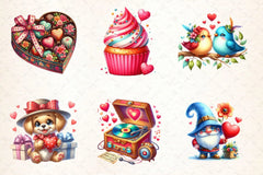 Retro Romantic Valentine Clipart Bundle 2 - CraftNest - Digital Crafting and Art