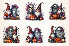 Halloween Gnome With Grave Clipart Bundle - CraftNest - Digital Crafting and Art