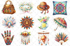 Boho Summer Clipart Bundle 5 - CraftNest - Digital Crafting and Art