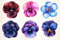 Viola Flower Bloom Clipart Bundle 2 - CraftNest - Digital Crafting and Art