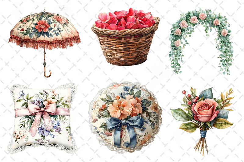 Summer Garden Wedding Set Clipart Bundle - CraftNest - Digital Crafting and Art