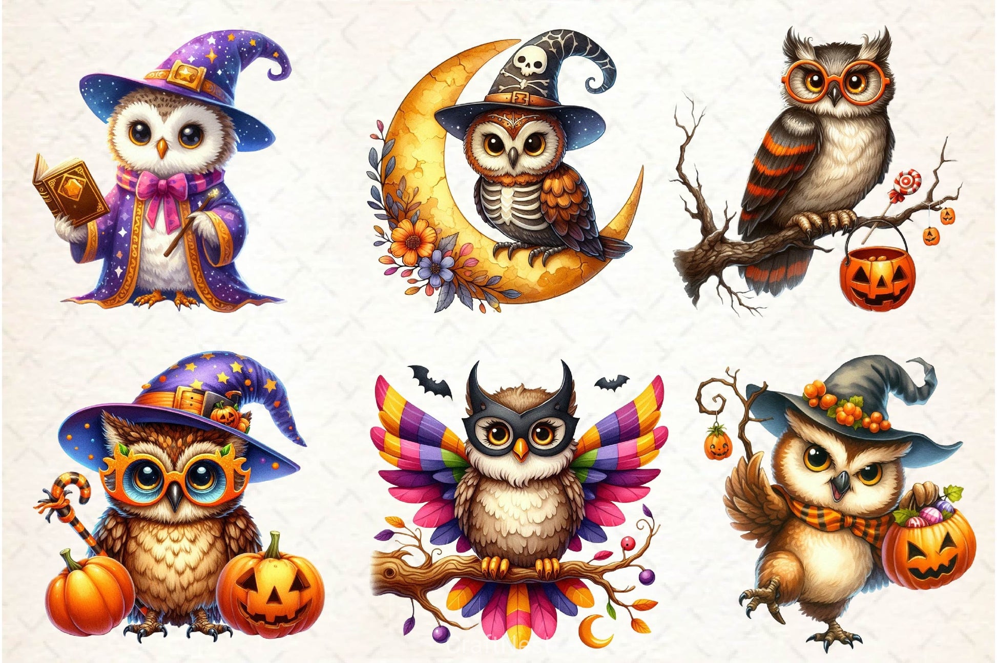 Halloween Owl Clipart Bundle 6 - CraftNest - Digital Crafting and Art