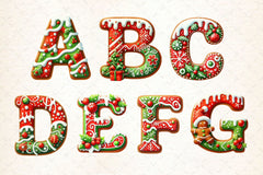 Christmas Gingerbread Alphabet Clipart Bundle - CraftNest - Digital Crafting and Art