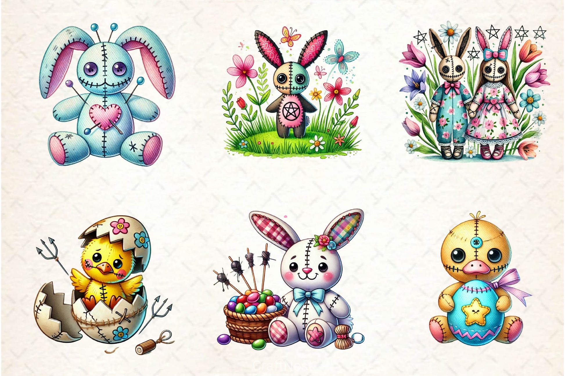 Cute Easter Voodoo Doll Clipart Bundle 2 - CraftNest - Digital Crafting and Art