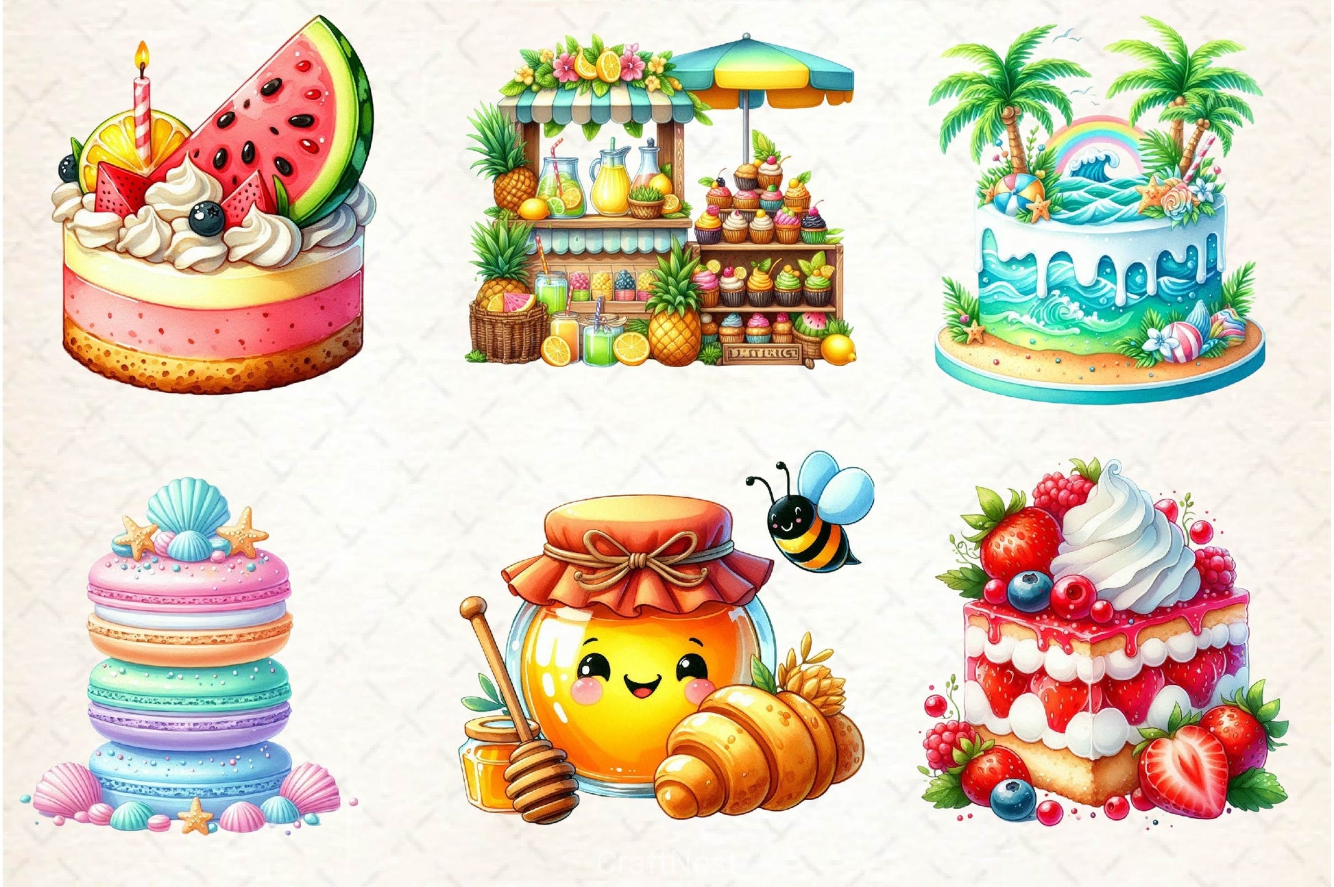 Summer Baking Clipart Bundle - CraftNest - Digital Crafting and Art
