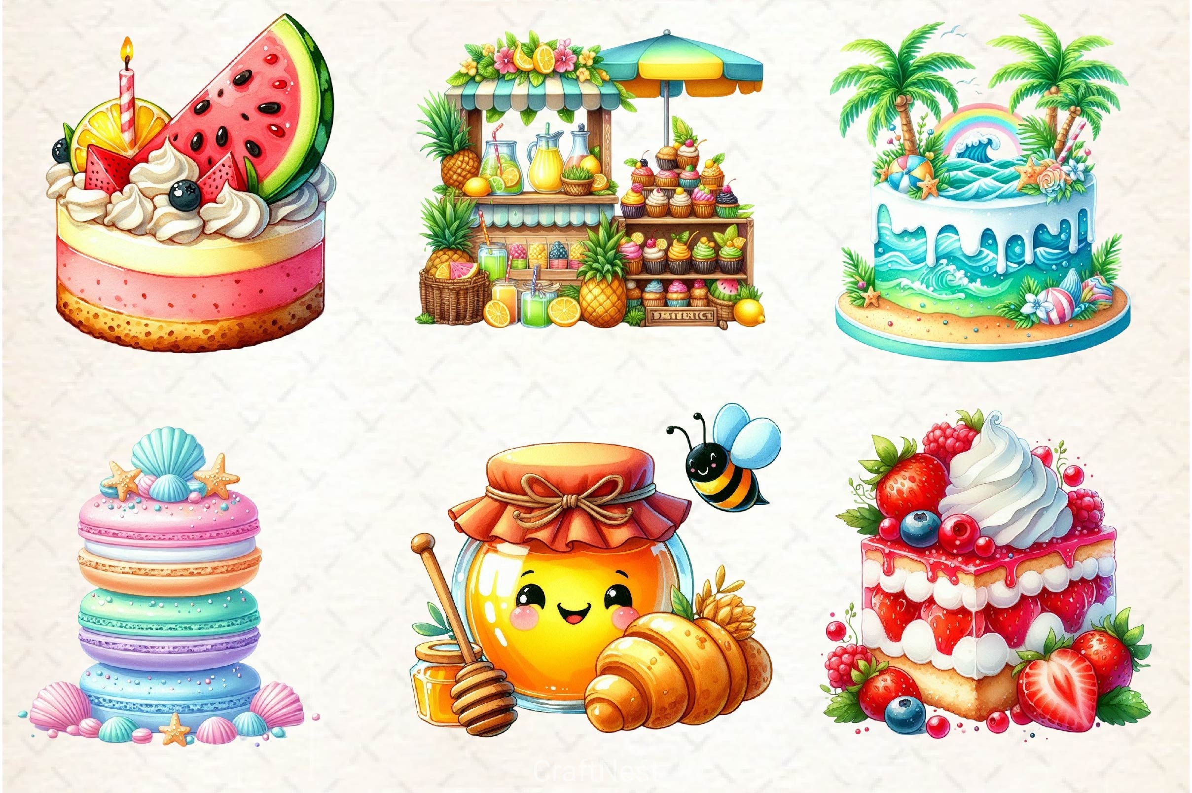 Summer Baking Clipart Bundle - CraftNest - Digital Crafting and Art