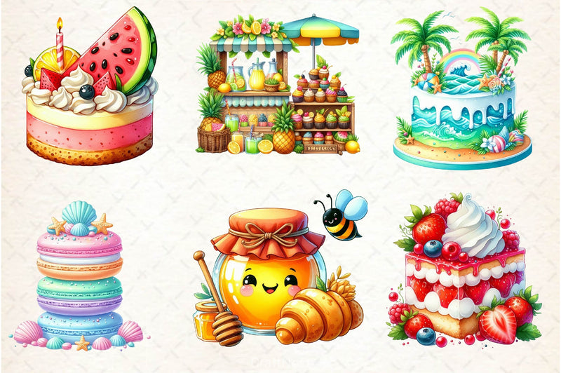 Summer Baking Clipart Bundle - CraftNest - Digital Crafting and Art
