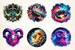Celestial Zodiac Clipart Bundle 2 - CraftNest - Digital Crafting and Art