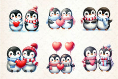 Valentine Couple Penguin Clipart Bundle - CraftNest - Digital Crafting and Art