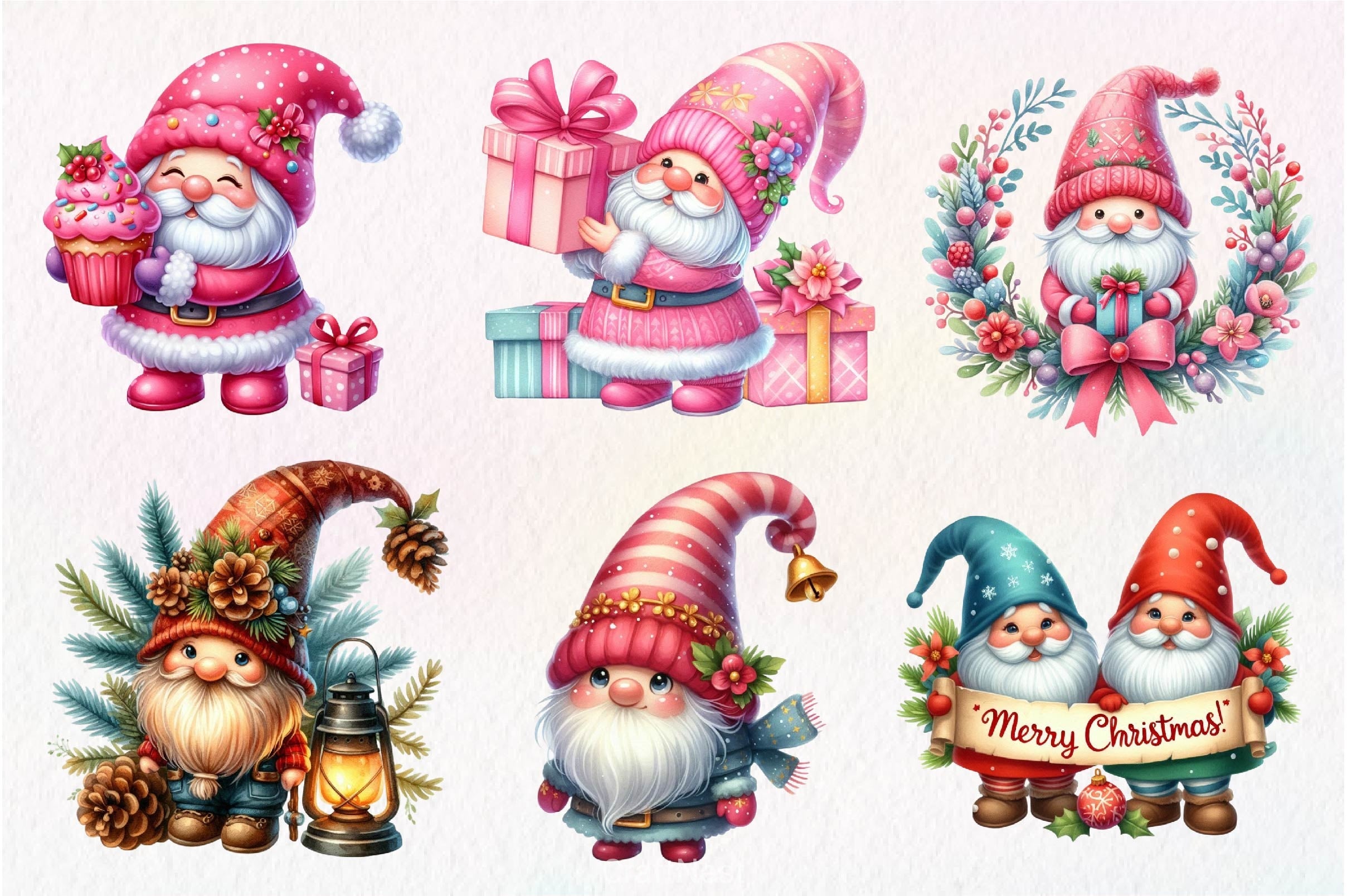 Christmas Gnome Clipart Bundle 7 - CraftNest - Digital Crafting and Art