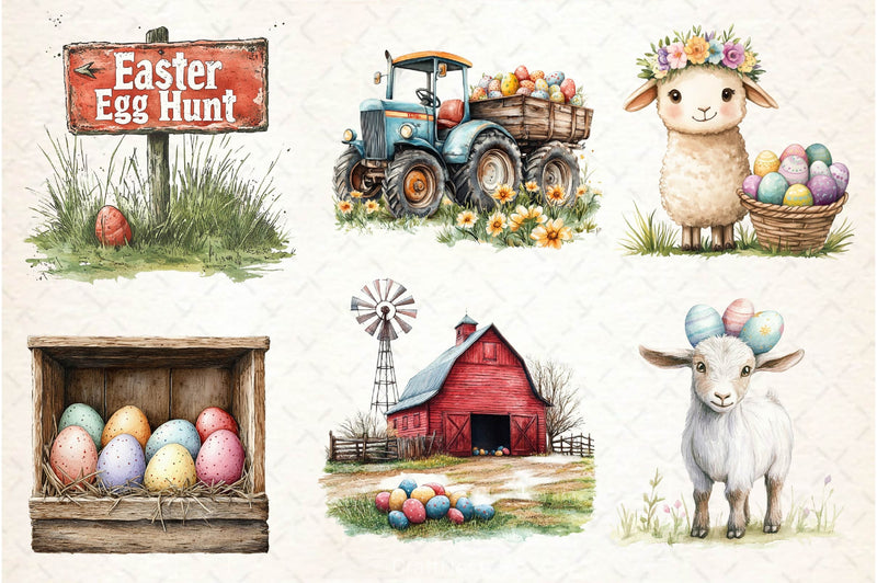 Easter Farm Clipart Bundle 6 - CraftNest - Digital Crafting and Art