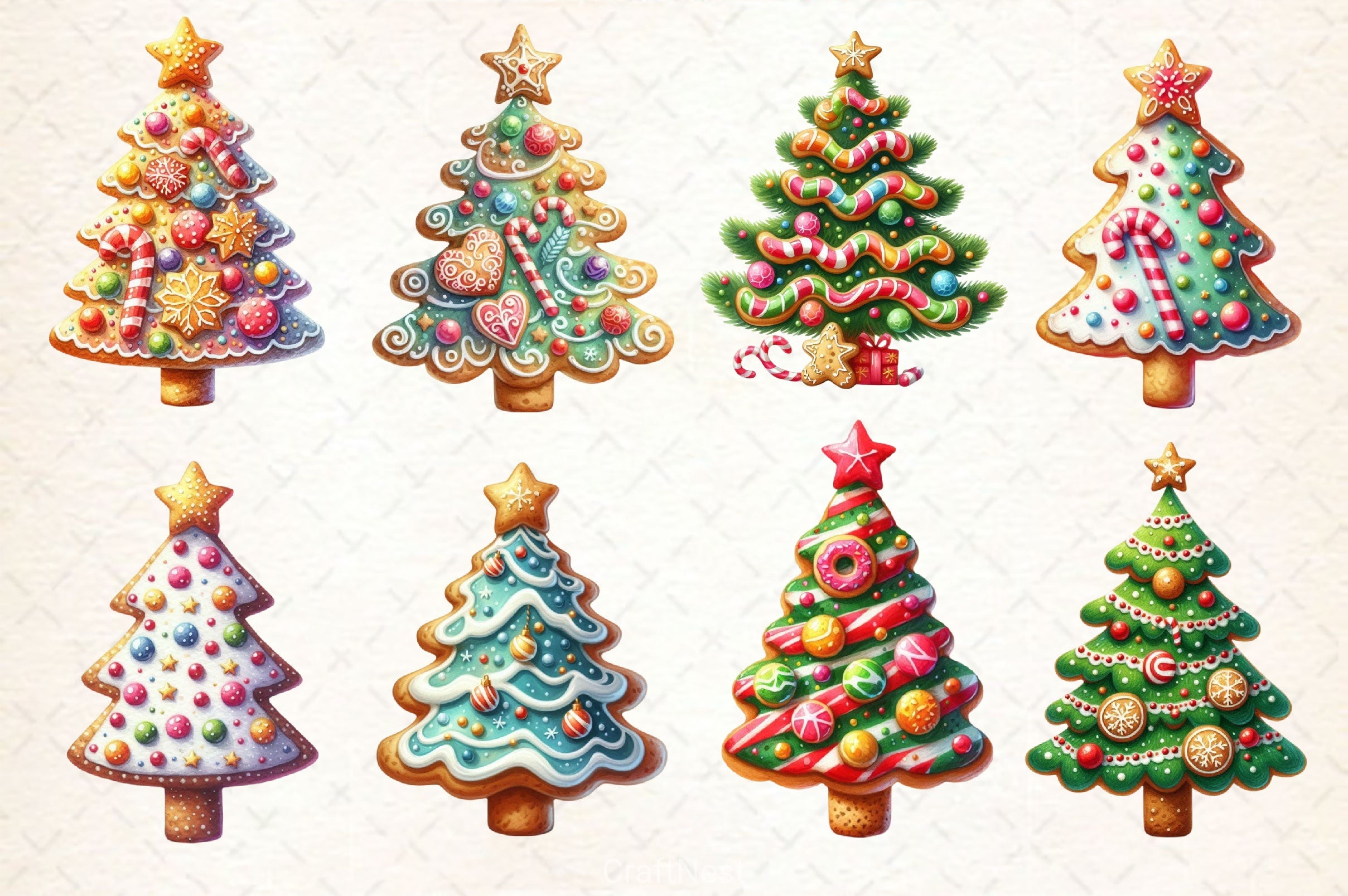 Christmas Sweet Cookie Tree Clipart Bundle - CraftNest - Digital Crafting and Art