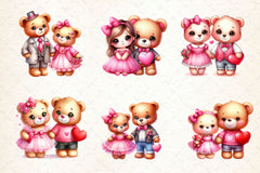 Valentines Couple Teddy Bear Clipart Bundle - CraftNest - Digital Crafting and Art