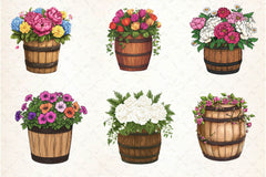 Floral Barrel Clipart Bundle 2 - CraftNest - Digital Crafting and Art