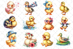 Cute Little Ducks Clipart Bundle - CraftNest - Digital Crafting and Art