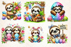 Easter Sloth Clipart Bundle 2 - CraftNest - Digital Crafting and Art