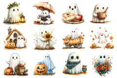 Halloween & Fall Ghost Clipart Bundle - CraftNest - Digital Crafting and Art