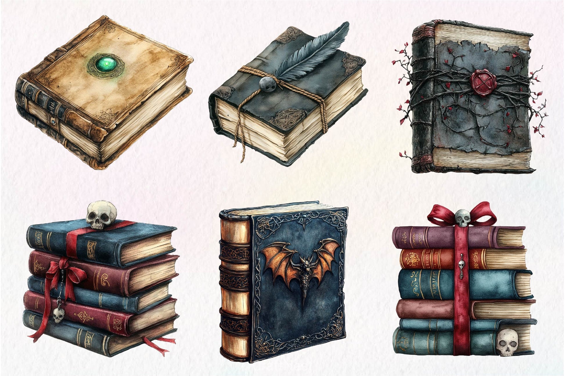 Gothic Fantasy Books Clipart Bundle 3 - CraftNest - Digital Crafting and Art