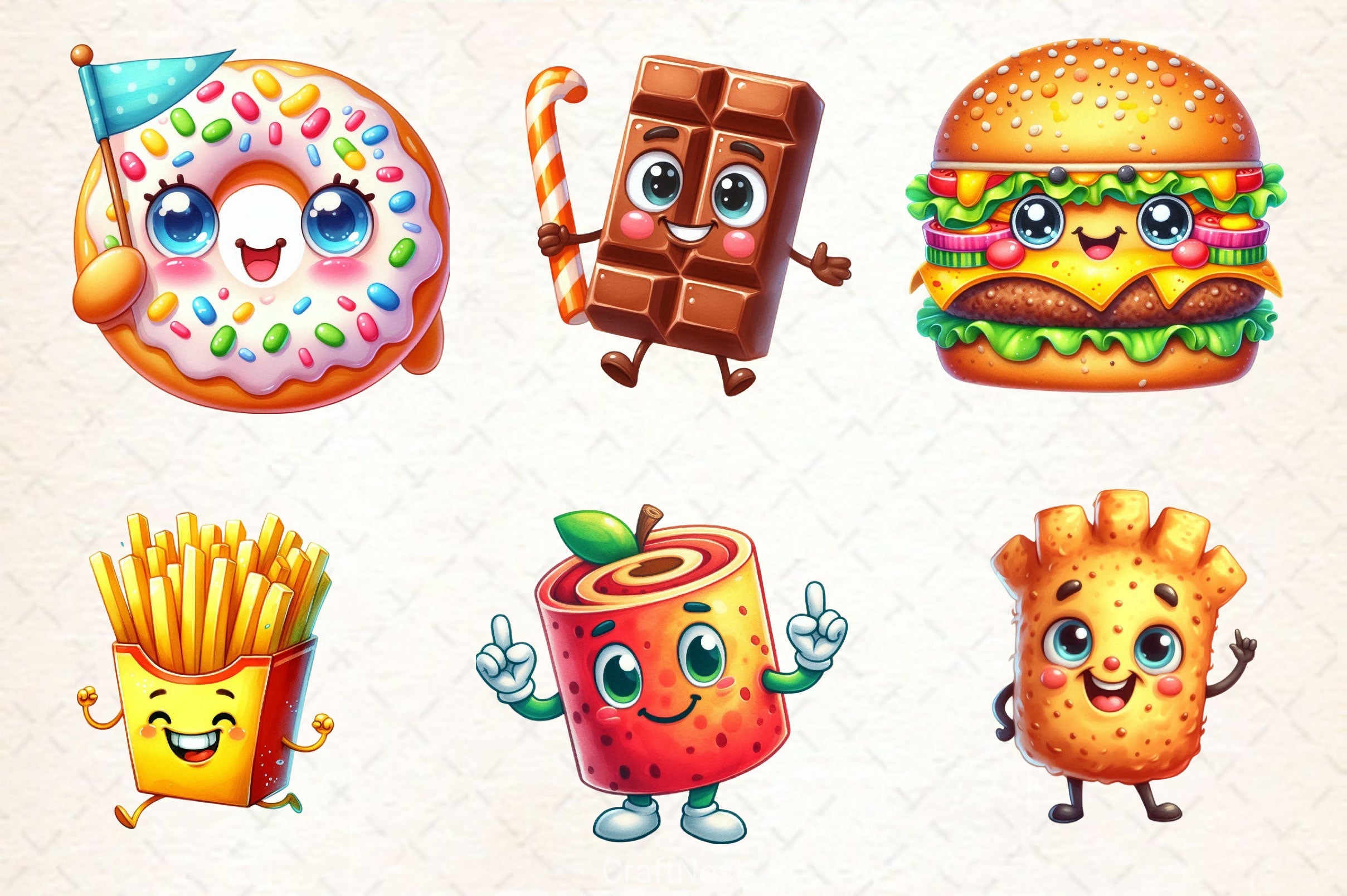 Cute Food Clipart Bundle - CraftNest - Digital Crafting and Art