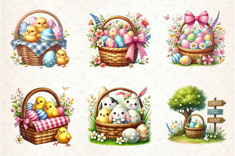 Easter Eggs Basket Clipart Bundle 2 - CraftNest - Digital Crafting and Art