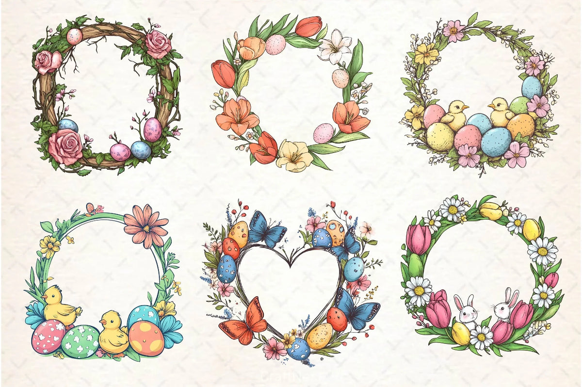 Simple Spring Frame Spring Frames Easter Clipart Bundle