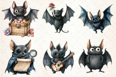 Quirky Halloween Black Bat Clipart Bundle - CraftNest - Digital Crafting and Art