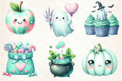 Pastel Mint Halloween Clipart Bundle - CraftNest - Digital Crafting and Art