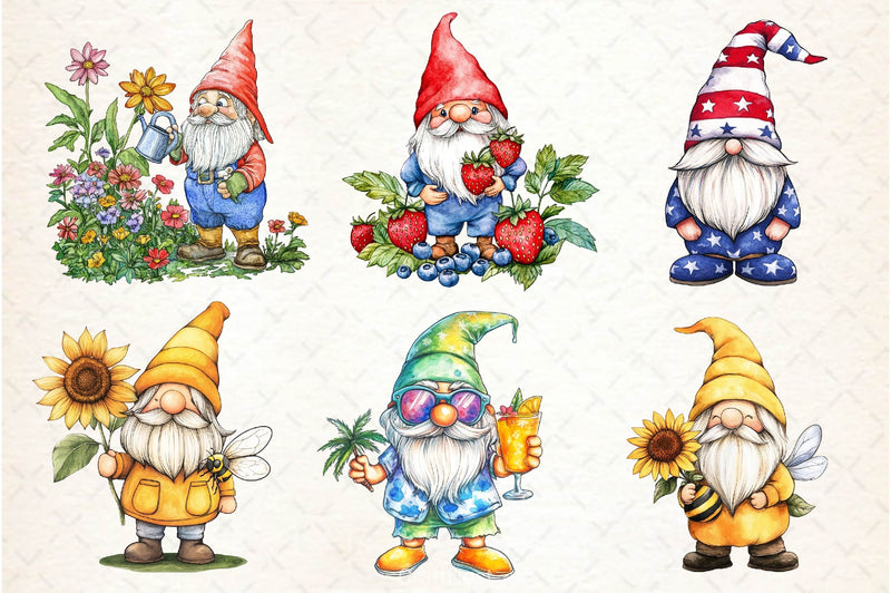 Summer Gnome Clipart Bundle 2 - CraftNest - Digital Crafting and Art