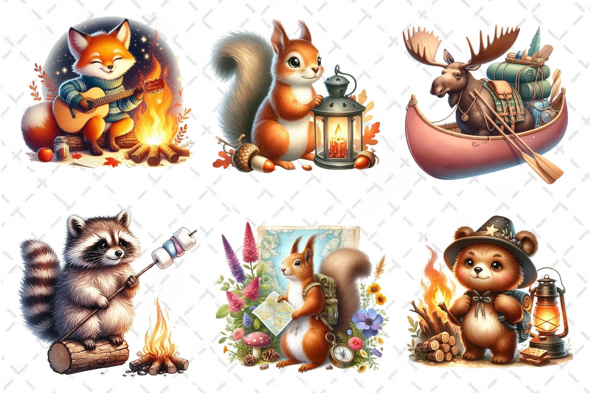 Camping Animals Clipart Bundle 2 - CraftNest - Digital Crafting and Art