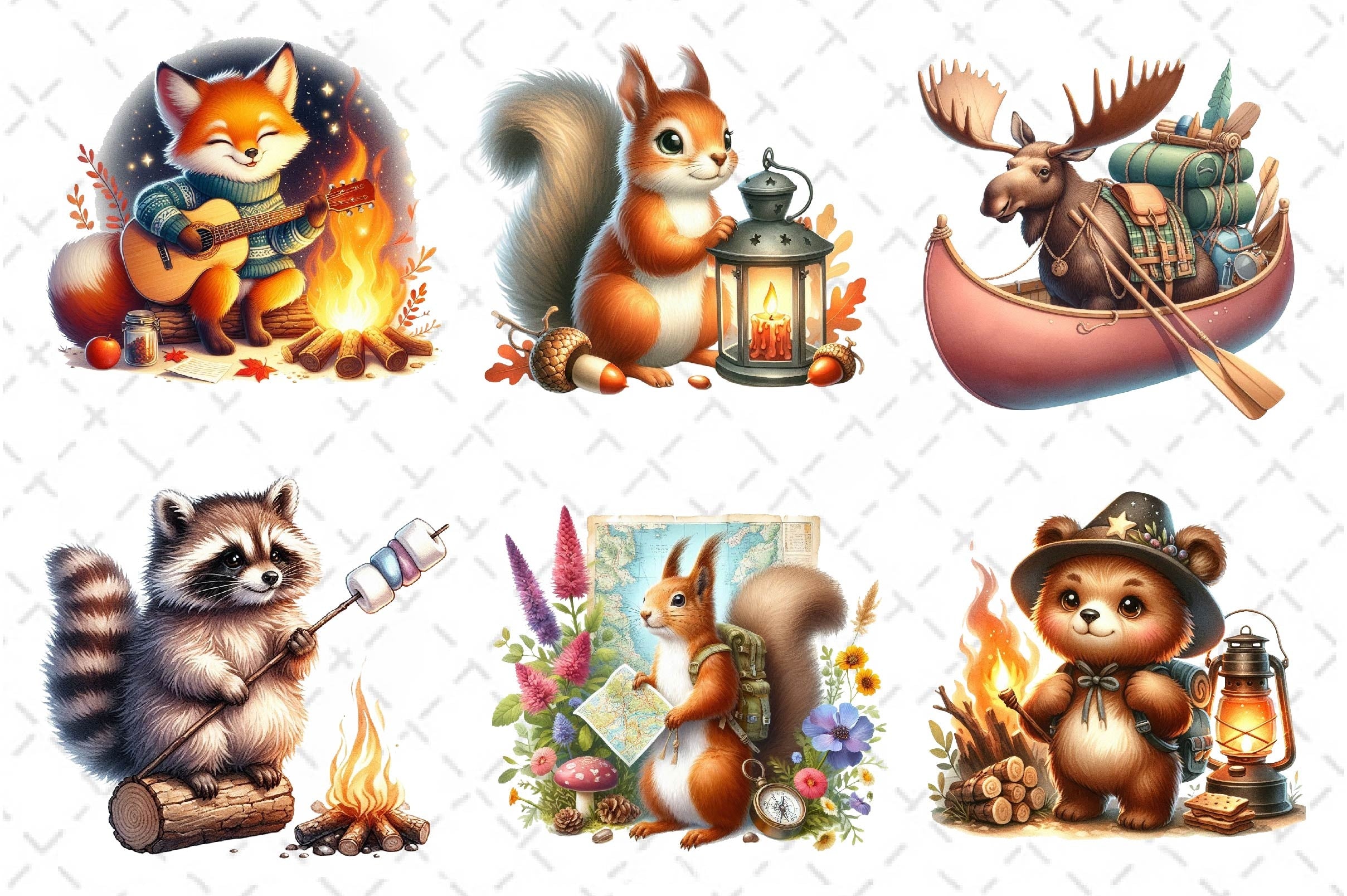 Camping Animals Clipart Bundle 2 - CraftNest - Digital Crafting and Art