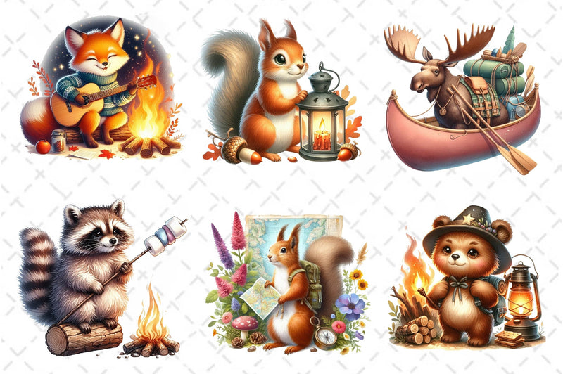 Camping Animals Clipart Bundle 2 - CraftNest - Digital Crafting and Art