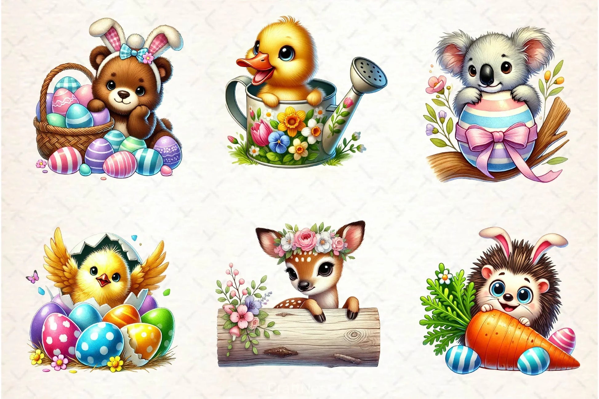 Peeking Easter Animals Clipart Bundle - CraftNest - Digital Crafting and Art