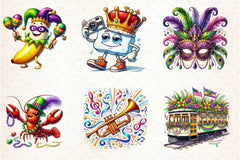 Funny Mardi Gras Clipart Bundle 2 - CraftNest - Digital Crafting and Art