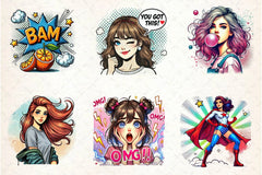 Pop Art Girl Clipart Bundle 2 - CraftNest - Digital Crafting and Art