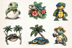 Summer Turtle Clipart Bundle 2 - CraftNest - Digital Crafting and Art