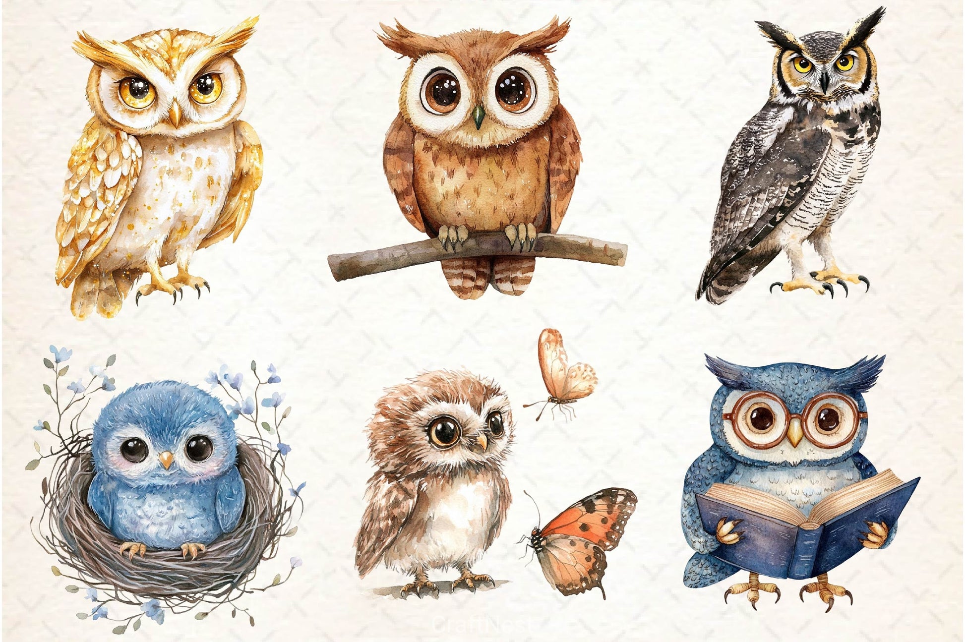 Owl Owlet Clipart Bundle 2 - CraftNest - Digital Crafting and Art