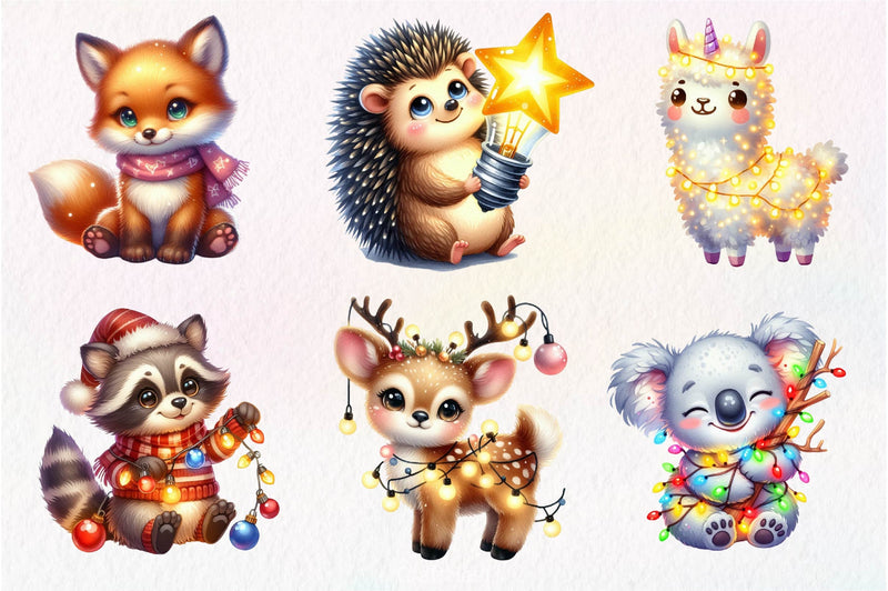 Christmas Light Animal Clipart Bundle 2 - CraftNest - Digital Crafting and Art