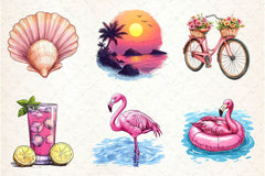 Pink Summer Clipart Bundle 3 - CraftNest - Digital Crafting and Art
