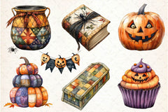 Patchwork Style Halloween Clipart Bundle - CraftNest - Digital Crafting and Art