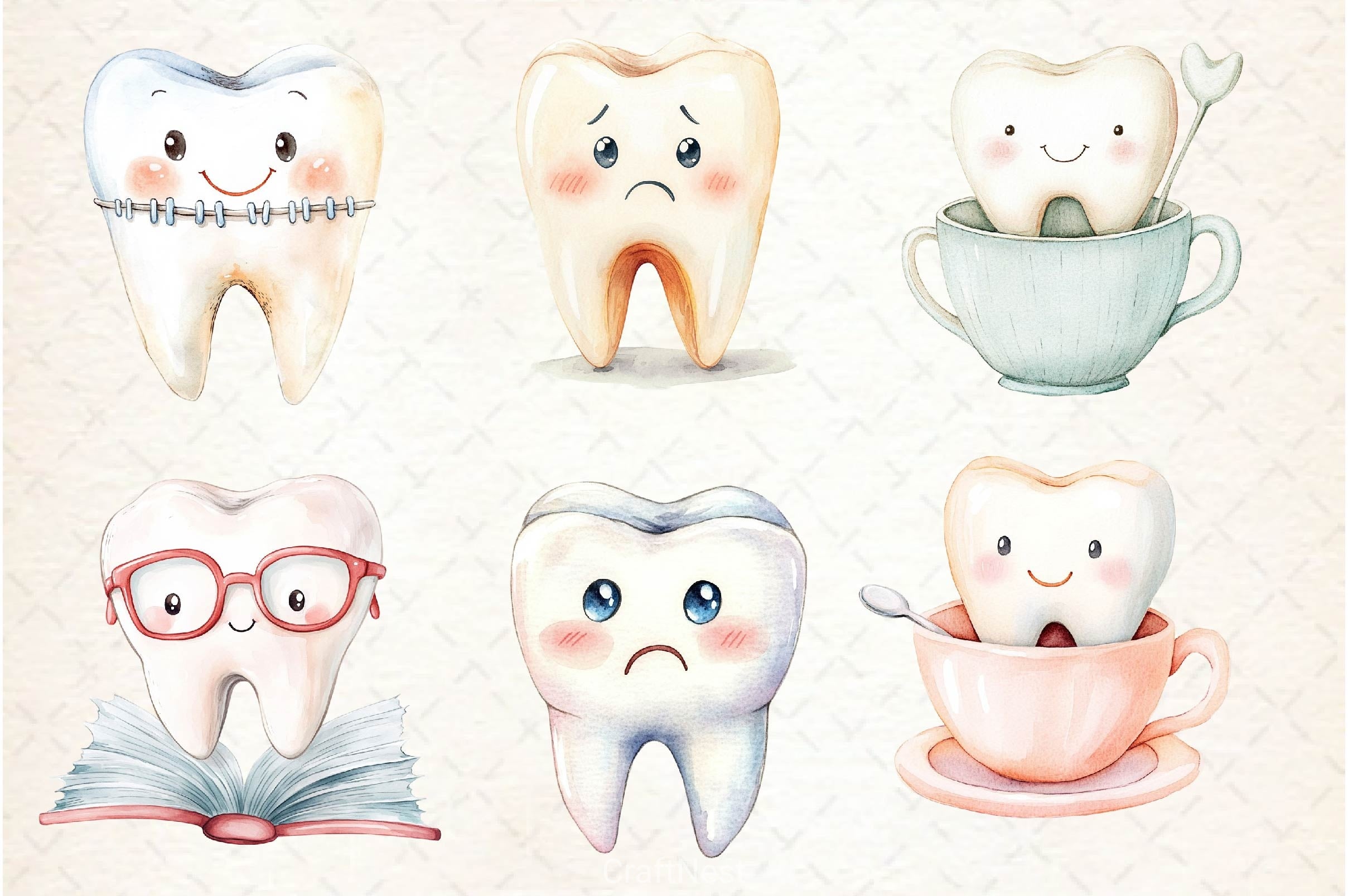 Dentist Tooth Clipart Bundle 4 - CraftNest - Digital Crafting and Art