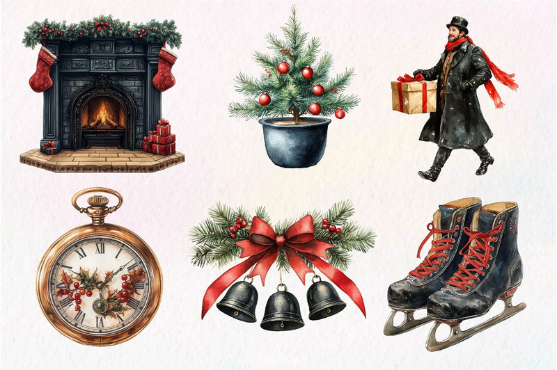 Victorian Christmas Clipart Bundle - CraftNest - Digital Crafting and Art