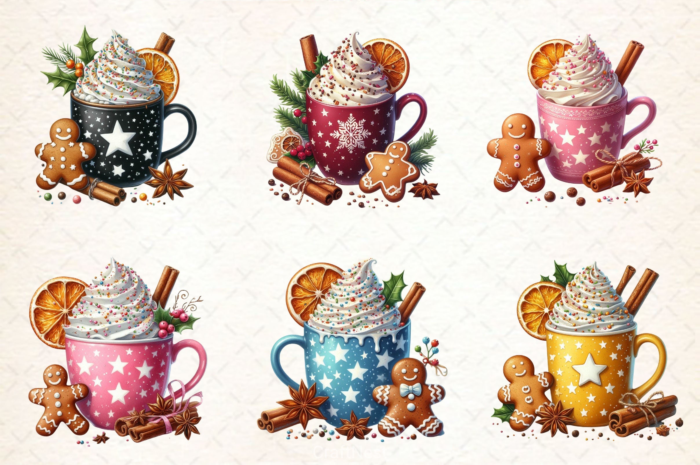 Xmas Gingerbread Coffee Clipart Bundle - CraftNest - Digital Crafting and Art