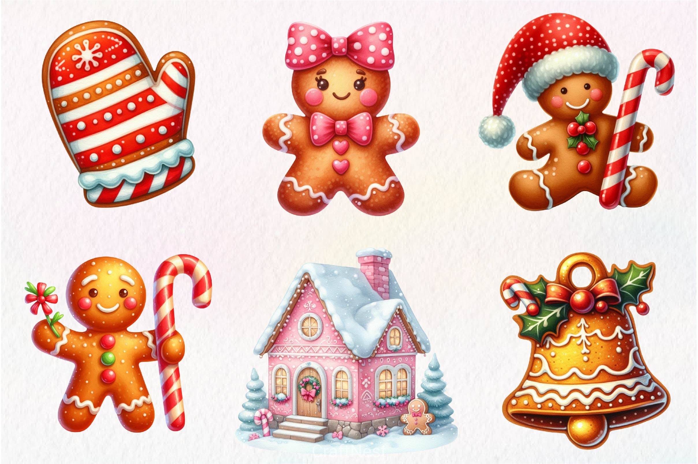Christmas Gingerbread Clipart Bundle 3 - CraftNest - Digital Crafting and Art